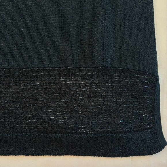 JOSEPH A Qu'est que c'est Silk Vtg Silk Metallic Sweater with Beaded Trim - Sz M - Picture 3 of 9